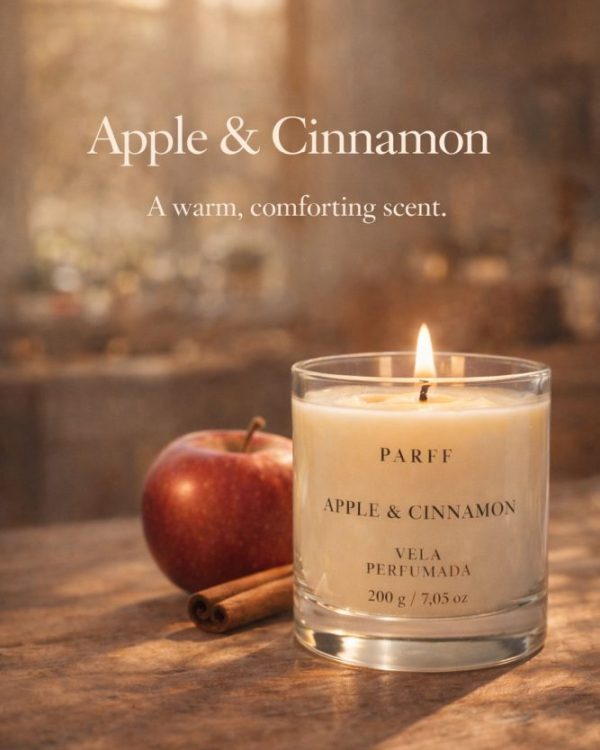 Vela Perfumada Apple e Cinnamon Parff 200g